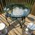 Iron Bistro Table, 0.6-inch Thick Glass Top! New Rust-Oleum Paint! 6 thumbnail