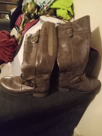 Brown knee high boots 1