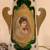 Pair of Green Overlay Lamp With Oval Cutback Panel Of Painted Lady Wit 7 thumbnail