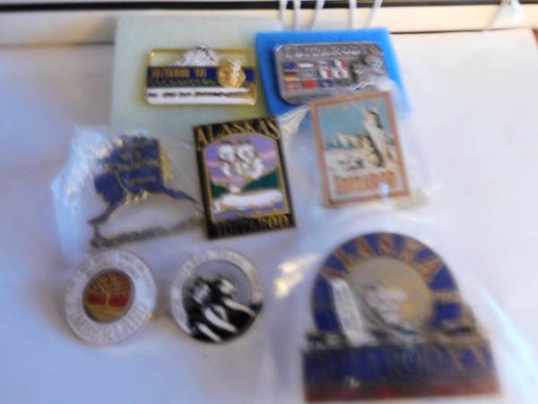 8 Iditarod Pins w/ Timberland Pin and 2 presentation cases 1