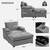 New SUNWAVE Over Size Chaise Lounge Chair with Ottoman, Chenille Fabric Sofa Bed 9 thumbnail
