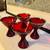 Set of 4 Antique Art Deco Paden City Depression Era Ruby Red Cocktail 10 thumbnail