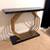 Black Faux Marble Console Table with Gold Geometric Base 1 thumbnail