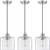 NEW 3 Pack Single Vintage Hanging Pendant Light Brushed Nickel Finish 1 thumbnail