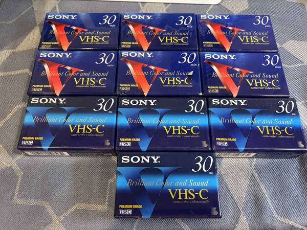 SONY VHS-C 30- 62m  premium grade new cassettes (10 ps) 1