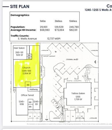 $4,000 / 2304ft2 - 2304 sf office space/church space (Reno,NV)63682238033795120