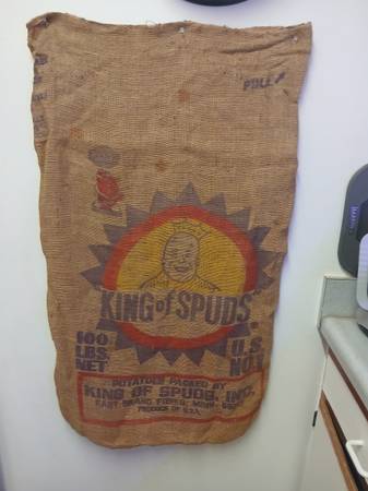 Burlap 100# Potato bag, King of Spuds 1