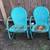 Vintage antique metal clamshell, motel hotel chairs 2 sets 1 thumbnail