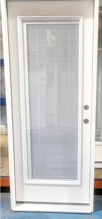 New 32" Full Glass w/Blinds LH Inswing Fiberglass Exterior Entry Door 1