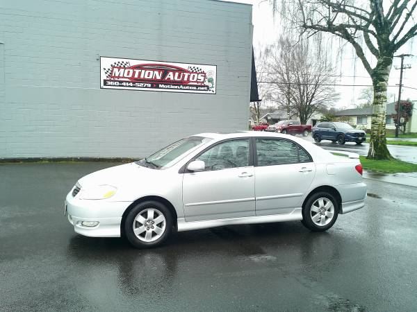 2008 TOYOTA COROLLA S-PKG 4-DOOR 4-CYL 5-SPEED MANUAL ALLOYS MOON NICE - $4,950 (MOTION AUTOS 360-414-5279 LONGVIEW WA)63435517734147122