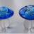 Pair of Hokitika cobalt blue mushrooms with clear stems. 1 thumbnail