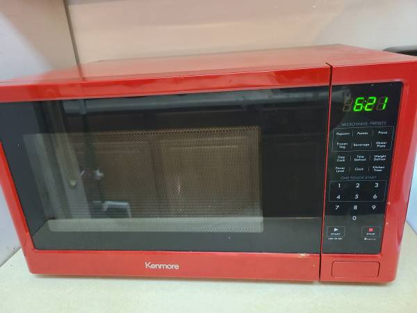 Cherry Red Kenmore Microwave 1