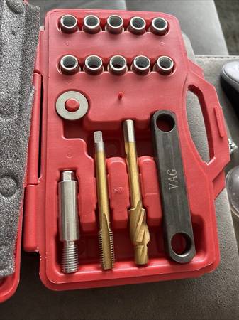 E VAG VW Vauxhall Ford Brake Caliper Thread Repair:Tap Step Drill Inse 1