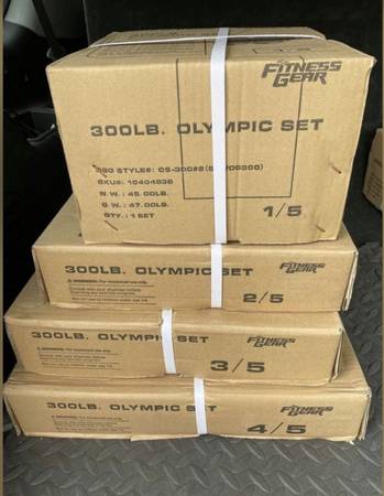 Olympic Weight Set / Plates (New) 255 lbs - $249 (Alpharetta/Johns Creek)63441254562563123