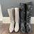2 Pairs Of Ladies Leather Boots-Grey & Black Size 5 1/2; 9 West Brand 10 thumbnail