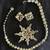 Vintage ICE Glass Crystal Rhinestone Necklace Pin Brooch Earrings Set 8 thumbnail
