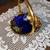 Vintage Moser Bohemian Cobalt Blue Glass Basket- 24K gold gilding 8 thumbnail