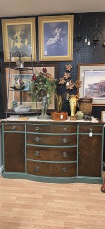 Dark Green Buffet Sideboard Entryway Cabinet 1