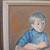 FINE VINTAGE MODERNIST OIL PAINTING CHILD GUITARIST SIGNED FRAMED 5 thumbnail