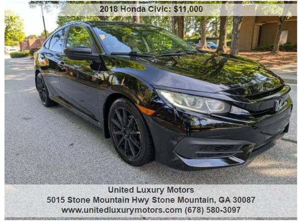 2018 Honda Civic LX 4 puertas Sedán - $11,000 (Stone Mountain)63620070760961120
