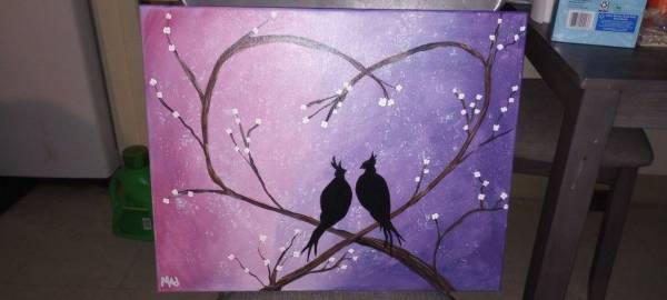 Canvas Love Birds Painting 1