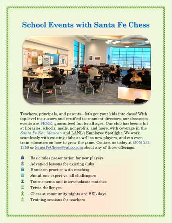 Eventos escolares con Santa Fe Chess (Santa Fe)63822829873155120