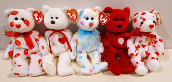 Vintage Retired Ty Beanie Babies--Valentine Teddy Bear Bundle--$5 Each 1