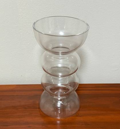 Bubble Glass Pillar Candle Holder Modern Vase Decor Drink Glass 1