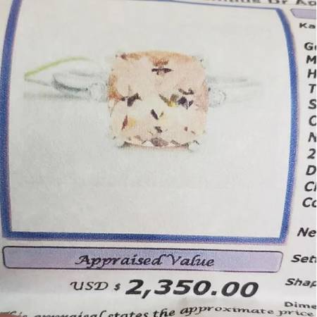 Morganite 2.18 Carat Solitaire & Diamond Ring 10K White Gold - $700 (Auburn)63471461326337123