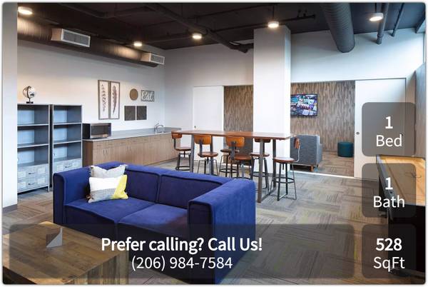 $1,500 / 1br - 528ft2 - Simply stunning city living! High-rise 1 bed, 1 bath in Seattle (Seattle)63799881990913122