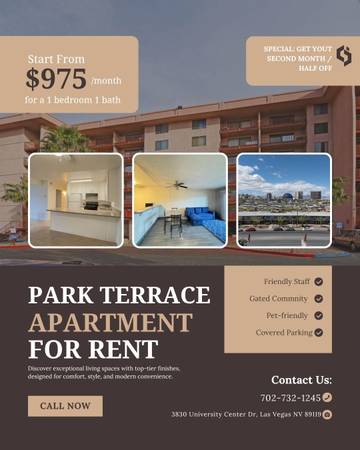 Park Terrace Apartments - 1 & 2 Bedroom Available! 1