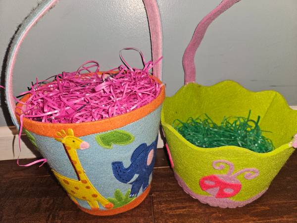 Easter baskets and plastic eggs 1