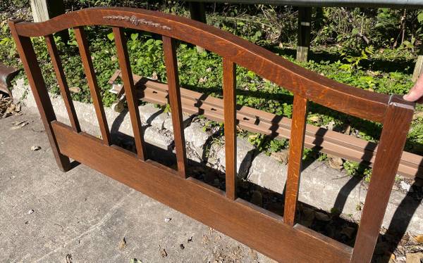 Curb Alert!   Free antique full-size head board 1