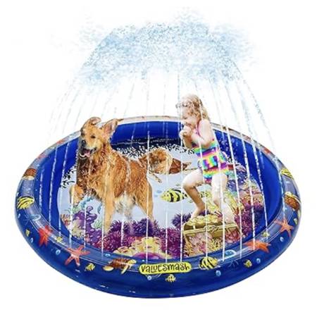 New in Box 68” Splash Pad Water Sprinkling Mat Wading Pool Backyard Wa 1