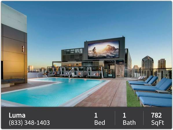 $3,808 / 1hab - 782ft2 - ¡Simplemente impresionante! Vida en rascacielos en San Diego (San Diego - Little Italy)63865591621123122