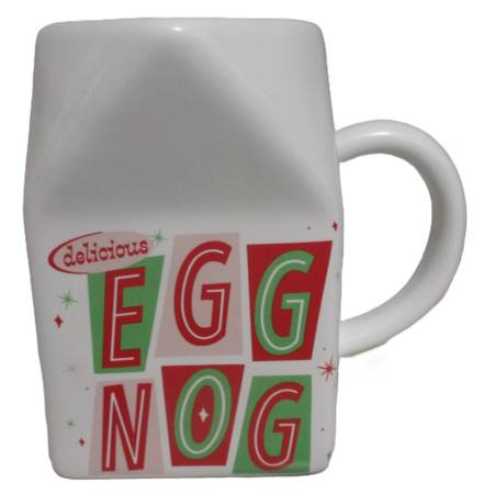 Carton-Shaped Ceramic "Delicious EGG NOG" Pitcher/Mug/Vase Christmas! 1