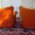 Set of 2 Vintage tweed Channel Back Orange Armchair for refurbishment 2 thumbnail