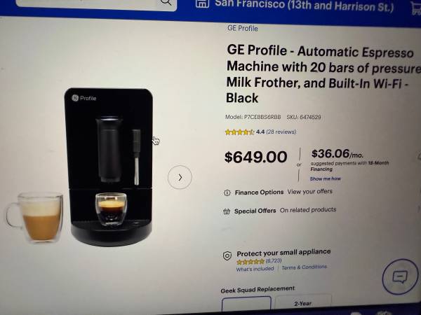 GE super automatic espresso machine NEW in Box 1