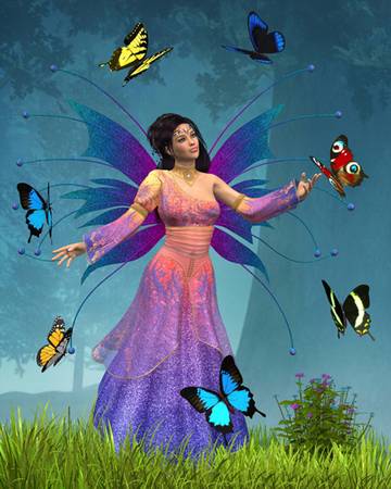 Matted Digital Rendition Queen Of The Fairies Print 1