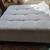 Large, Beige, Plush Fabric, Square Ottoman 2 thumbnail