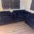 Large blue velvet living room set with 6 pieces 12 thumbnail