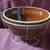 Vintage brown stoneware bowl/casserole bakeware with server/cooling ra 1 thumbnail