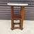 Antique Arts and Crafts Era Round Oak Side Table with Marble Top. 3 thumbnail