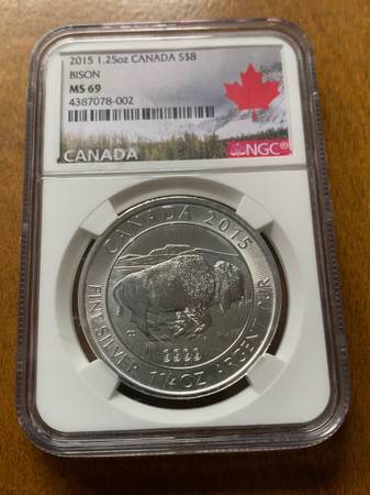 2015 $8 Silver Coin 1.25oz NGC Graded 1