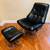 Vintage Ekornes Stressless Leather Swivel Recliner Chair & Ottoman 2 thumbnail