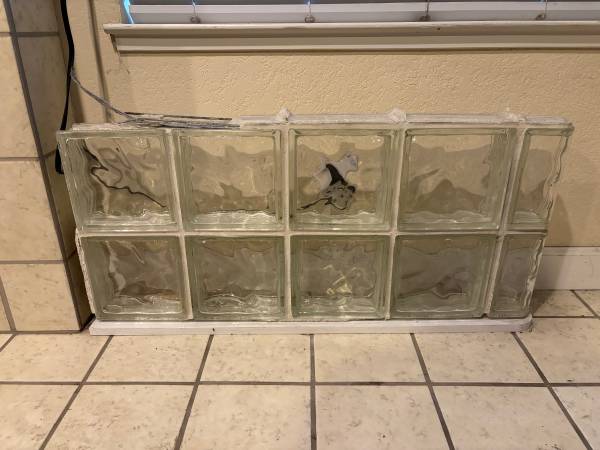 Glass blocks, stack 36" x 16" x 3" 1