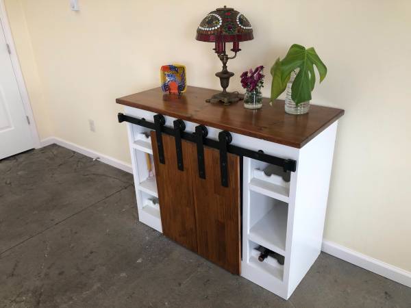 Handmade Wine Bar and Live Edge Coffee Table 1