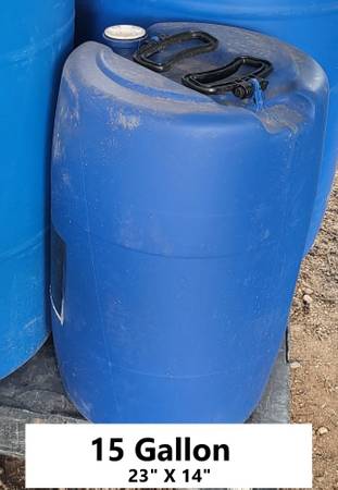 15 Gallon Food Grade Plastic Barrels / Drums 1