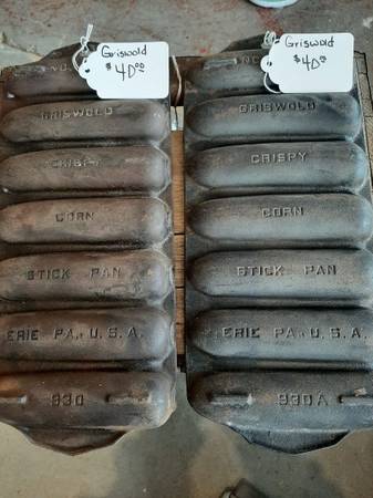 Vintage Griswold cast iron cornstick pan $40 each 1