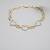 14K Yellow Gold Heart and Oval Bracelet with Clear Stones (Size 17) 1 thumbnail